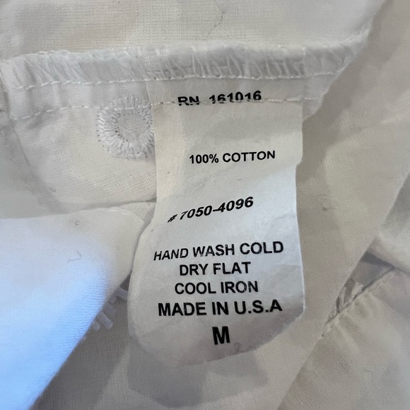 Waverly Grey Women’s Top Size Medium Kat White Sleeveless Cotton Flower Accent - Picture 11 of 14